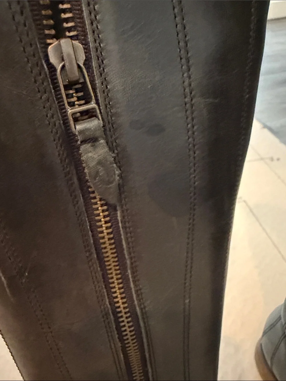 OluKai Black Leather Over-the-Knee Boots with Side Zipper